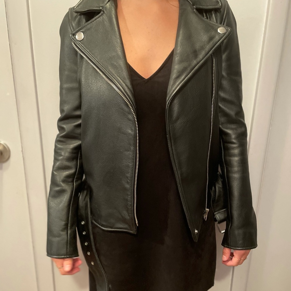 Real leather jacket from Madewell in XXS